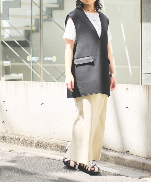 COLONY 2139（コロニートゥーワンスリーナイン）の「スマート半袖コンパクトTシャツ（Tシャツ/カットソー・レディース・ホワイト/ネイビー/ブラック/チャコールグレー・FREE）」の7枚目の写真