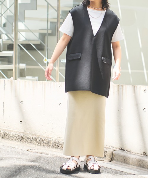 COLONY 2139（コロニートゥーワンスリーナイン）の「スマート半袖コンパクトTシャツ（Tシャツ/カットソー・レディース・ホワイト/ネイビー/ブラック/チャコールグレー・FREE）」の8枚目の写真