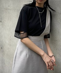 &g'aime | 【&g’aime】袖シアー切替Tシャツ(Tシャツ/カットソー)