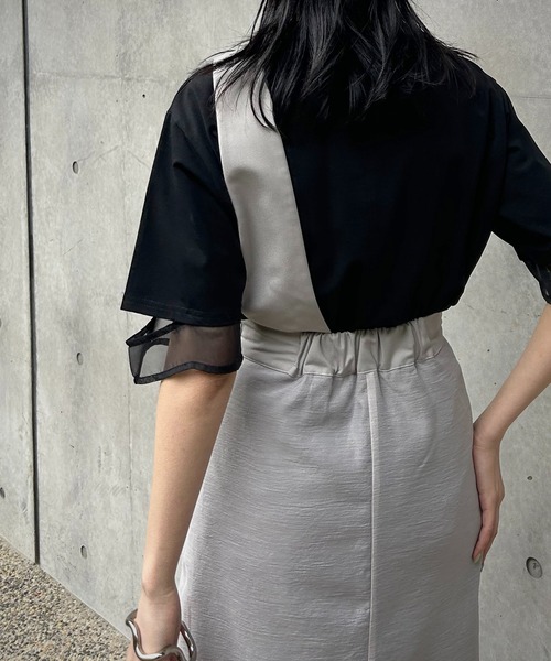 &g'aime(アンジェム)の「【&g’aime】袖シアー切替Tシャツ(Tシャツ/カットソー・レディース・ホワイト/グリーン/ブラック・FREE)」の19枚目の写真