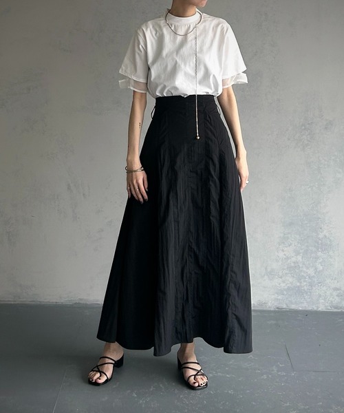 &g'aime(アンジェム)の「【&g’aime】袖シアー切替Tシャツ(Tシャツ/カットソー・レディース・ホワイト/グリーン/ブラック・FREE)」の14枚目の写真