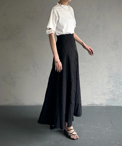【SALE】&g'aime アンジェム　カーブレース切替Tシャツ　980-66107 アンジェム / レース×シアーパネルT | BRAND,&g'aime | アバン