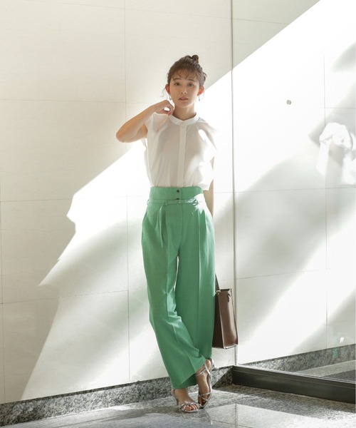 N.(N. Natural Beauty Basic)(エヌエヌナチュラルビューティーベーシック)の「◆バルーンノースリーブブラウス(シャツ/ブラウス・レディース・オフホワイト/ホワイト系その他/ネイビー/パープル系その他・MEDIUM)」の17枚目の写真