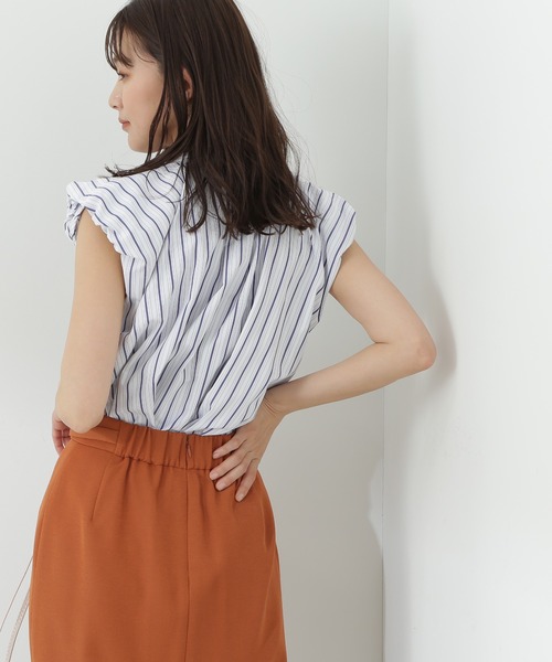 N.(N. Natural Beauty Basic)(エヌエヌナチュラルビューティーベーシック)の「◆バルーンノースリーブブラウス(シャツ/ブラウス・レディース・オフホワイト/ホワイト系その他/ネイビー/パープル系その他・MEDIUM)」の15枚目の写真