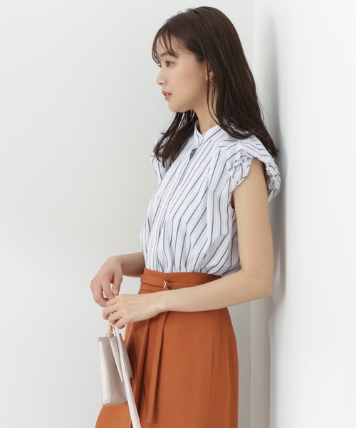 N.(N. Natural Beauty Basic)(エヌエヌナチュラルビューティーベーシック)の「◆バルーンノースリーブブラウス(シャツ/ブラウス・レディース・オフホワイト/ホワイト系その他/ネイビー/パープル系その他・MEDIUM)」の13枚目の写真
