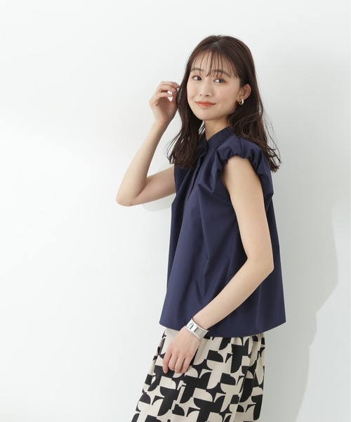 N.(N. Natural Beauty Basic)(エヌエヌナチュラルビューティーベーシック)の「◆バルーンノースリーブブラウス(シャツ/ブラウス・レディース・オフホワイト/ホワイト系その他/ネイビー/パープル系その他・MEDIUM)」の8枚目の写真