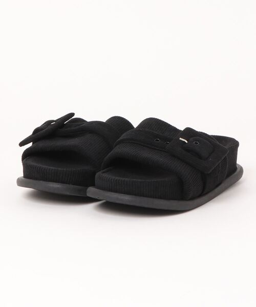 LAC-VERT（ラック・ヴェール）の「厚底ベルトスリッパサンダル（サンダル・レディース・その他1/ブラック/ピンク・L/M）」の5枚目の写真