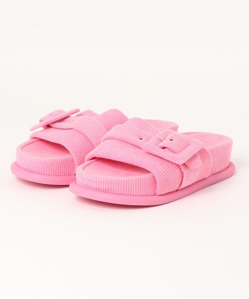 LAC-VERT（ラック・ヴェール）の「厚底ベルトスリッパサンダル（サンダル・レディース・その他1/ブラック/ピンク・L/M）」の6枚目の写真