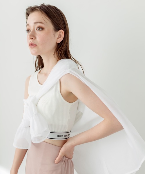 OLIVE des OLIVE（オリーブデオリーブ）の「ポケット刺繍キャンディ袖シャツ　1031040390（シャツ/ブラウス・レディース・ネイビー/ピンク/サックスブルー/オフホワイト・FREE）」の16枚目の写真