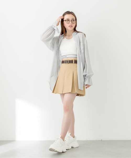 OLIVE des OLIVE（オリーブデオリーブ）の「ポケット刺繍キャンディ袖シャツ　1031040390（シャツ/ブラウス・レディース・ネイビー/ピンク/サックスブルー/オフホワイト・FREE）」の17枚目の写真