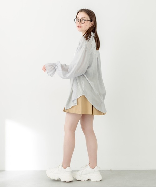 OLIVE des OLIVE（オリーブデオリーブ）の「ポケット刺繍キャンディ袖シャツ　1031040390（シャツ/ブラウス・レディース・ネイビー/ピンク/サックスブルー/オフホワイト・FREE）」の18枚目の写真