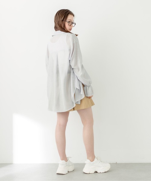 OLIVE des OLIVE（オリーブデオリーブ）の「ポケット刺繍キャンディ袖シャツ　1031040390（シャツ/ブラウス・レディース・ネイビー/ピンク/サックスブルー/オフホワイト・FREE）」の19枚目の写真