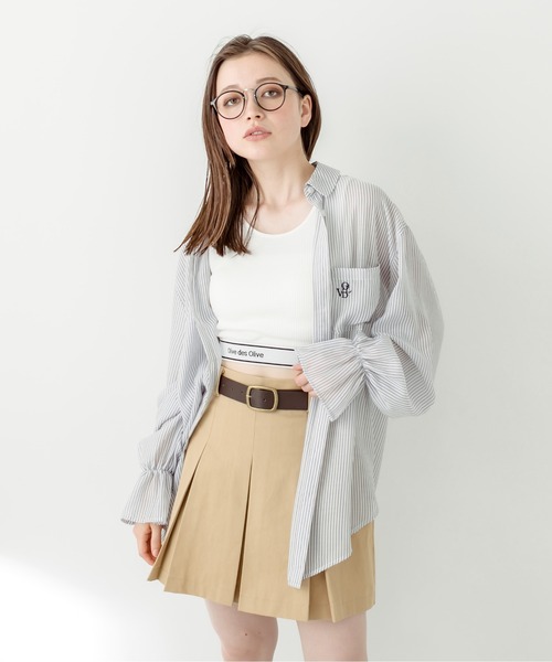 OLIVE des OLIVE（オリーブデオリーブ）の「ポケット刺繍キャンディ袖シャツ　1031040390（シャツ/ブラウス・レディース・ネイビー/ピンク/サックスブルー/オフホワイト・FREE）」の20枚目の写真