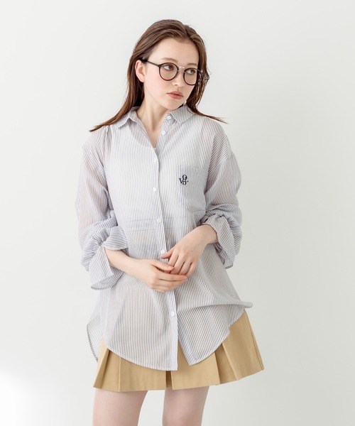 OLIVE des OLIVE（オリーブデオリーブ）の「ポケット刺繍キャンディ袖シャツ　1031040390（シャツ/ブラウス・レディース・ネイビー/ピンク/サックスブルー/オフホワイト・FREE）」の22枚目の写真