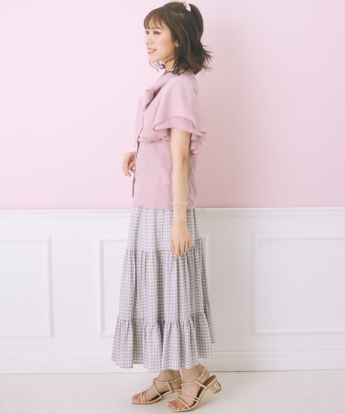 marun（マルン）の「＜大きいサイズ＞ フリルリボンタイブラウス marun（シャツ/ブラウス・レディース・ピンク/ネイビー・L/LL/3L/4L/5L）」の22枚目の写真