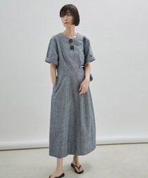 SALON adam et rope' | 【サステナブル・洗える】バナナデニムハーフスリーブワンピース(ワンピース)