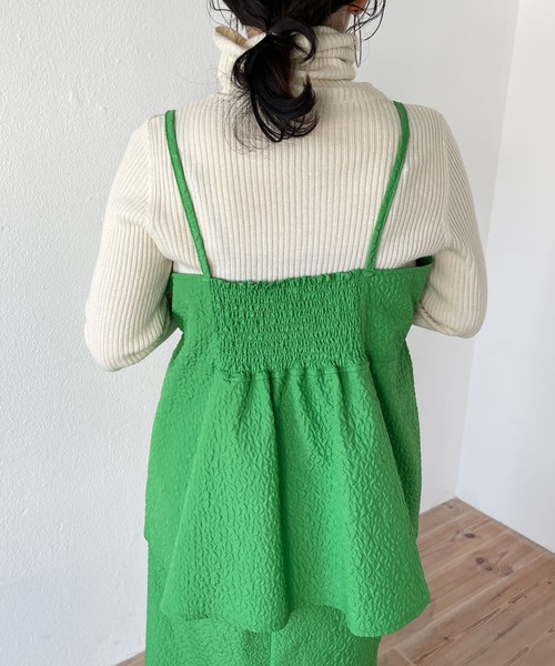 wee9s（ウィークス）の「non non iron emboss cami / アイロン不要なエンボスキャミ（ベスト・レディース・グリーン/ホワイト/ブラック・FREE）」の20枚目の写真