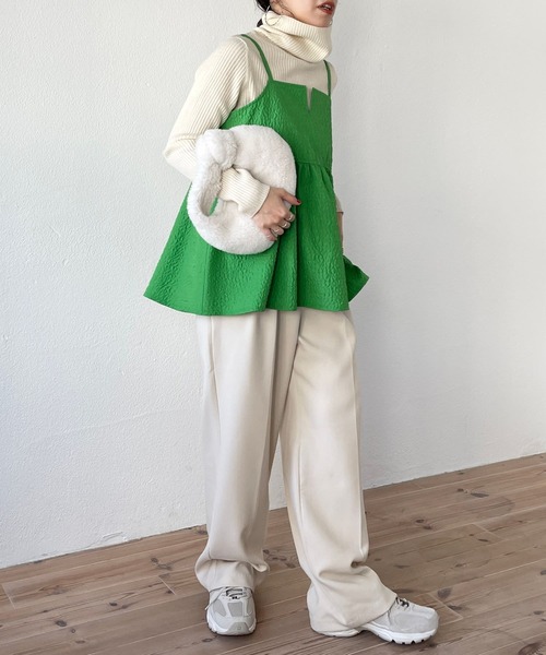 wee9s（ウィークス）の「non non iron emboss cami / アイロン不要なエンボスキャミ（ベスト・レディース・グリーン/ホワイト/ブラック・FREE）」の18枚目の写真
