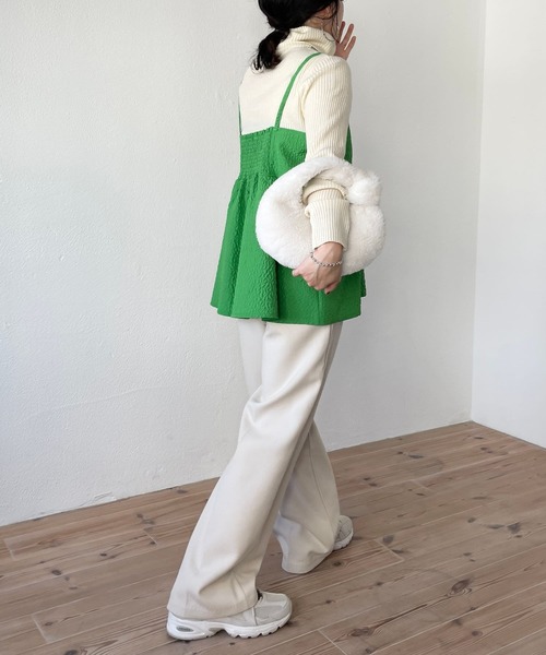 wee9s（ウィークス）の「non non iron emboss cami / アイロン不要なエンボスキャミ（ベスト・レディース・グリーン/ホワイト/ブラック・FREE）」の17枚目の写真