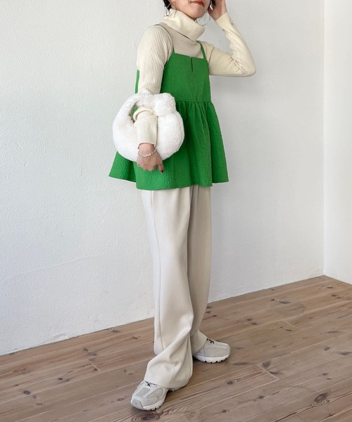wee9s（ウィークス）の「non non iron emboss cami / アイロン不要なエンボスキャミ（ベスト・レディース・グリーン/ホワイト/ブラック・FREE）」の16枚目の写真