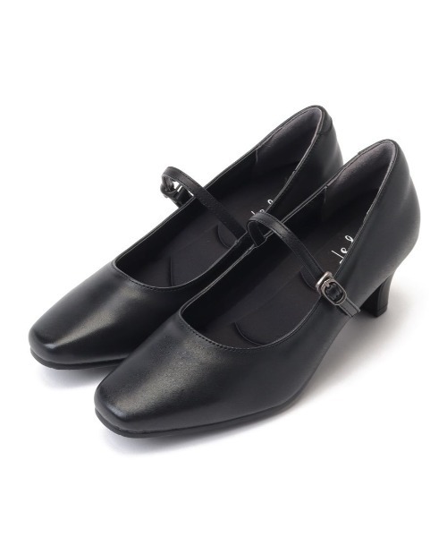 LUGG NAGG(ラグナグ)の「本革 牛革 リアルレザー レディース ワンストラップスクエアパンプス(パンプス・レディース・ブラック・23.0cm/24.0cm/23.5cm/22.0cm/24.5cm/25.0cm/22.5cm/21.5cm/25.5cm)」の6枚目の写真