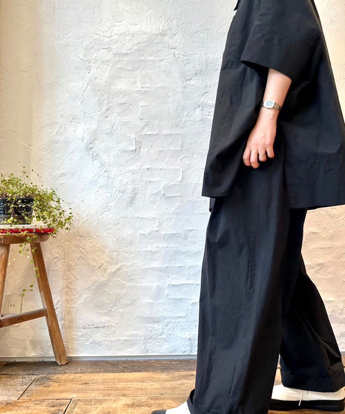 JOURNAL STANDARD LUXE（ジャーナルスタンダード　ラックス）の「タイプワッシャー ワイドシャツ（シャツ/ブラウス・レディース・ホワイト/ブラック・FREE）」の3枚目の写真