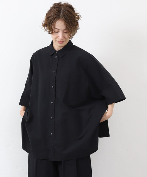 JOURNAL STANDARD LUXE（ジャーナルスタンダード　ラックス）の「タイプワッシャー ワイドシャツ（シャツ/ブラウス・レディース・ホワイト/ブラック・FREE）」の7枚目の写真