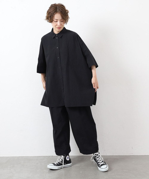 JOURNAL STANDARD LUXE（ジャーナルスタンダード　ラックス）の「タイプワッシャー ワイドシャツ（シャツ/ブラウス・レディース・ホワイト/ブラック・FREE）」の9枚目の写真