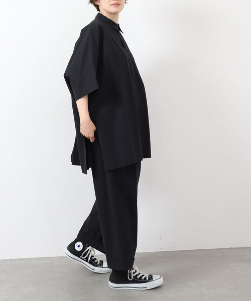 JOURNAL STANDARD LUXE（ジャーナルスタンダード　ラックス）の「タイプワッシャー ワイドシャツ（シャツ/ブラウス・レディース・ホワイト/ブラック・FREE）」の10枚目の写真