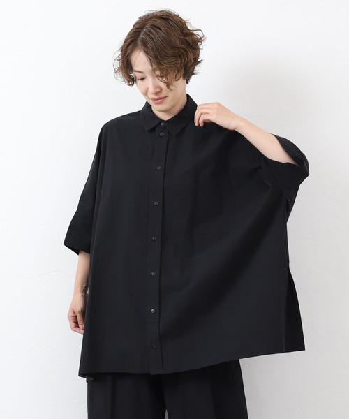 JOURNAL STANDARD LUXE（ジャーナルスタンダード　ラックス）の「タイプワッシャー ワイドシャツ（シャツ/ブラウス・レディース・ホワイト/ブラック・FREE）」の12枚目の写真