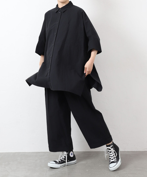 JOURNAL STANDARD LUXE（ジャーナルスタンダード　ラックス）の「タイプワッシャー ワイドシャツ（シャツ/ブラウス・レディース・ホワイト/ブラック・FREE）」の13枚目の写真