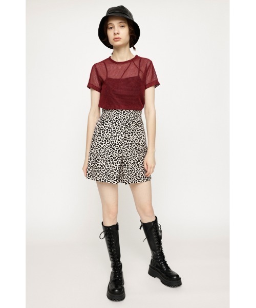 SLY(スライ)の「BOX PLEATS STRETCHY S/PT ボックスプリーツ ストレッチ ショートパンツ 無地 レオパード 柄(スラックス・レディース・ブラック/マルチ・0/1/2)」の5枚目の写真