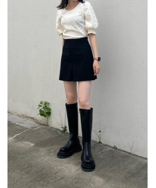 SLY(スライ)の「BOX PLEATS STRETCHY S/PT ボックスプリーツ ストレッチ ショートパンツ 無地 レオパード 柄(スラックス・レディース・ブラック/マルチ・0/1/2)」の17枚目の写真