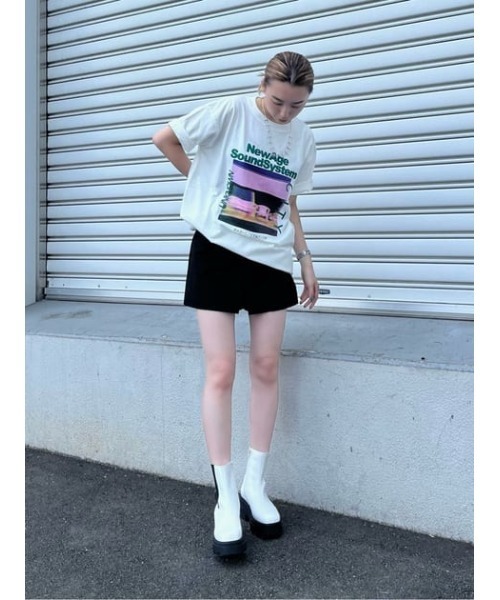 SLY(スライ)の「BOX PLEATS STRETCHY S/PT ボックスプリーツ ストレッチ ショートパンツ 無地 レオパード 柄(スラックス・レディース・ブラック/マルチ・0/1/2)」の18枚目の写真
