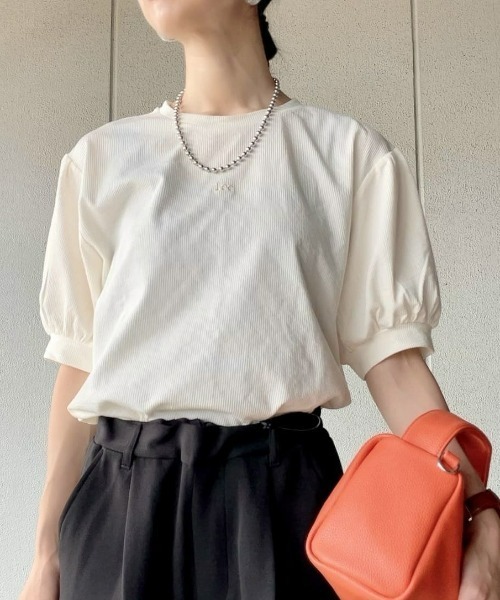 レレレ さんMal. PRIORITY パフスリーブ 長袖Tシャツ ホワイト レレレ さんMal. PRIORITY パフスリーブ 長袖Tシャツ ホワイト