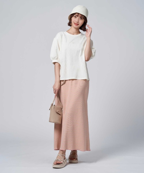 Lee(リー)の「Lee(リー)パフスリーブTシャツ(Tシャツ/カットソー・レディース・オフホワイト・M/L)」の2枚目の写真