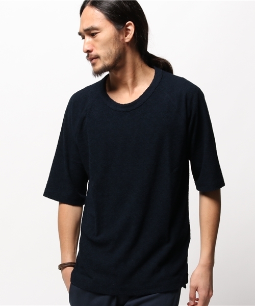 417 EDIFICE(フォーワンセブンエディフィス)の「ランダムパイル クルーネック S/S(Tシャツ/カットソー・メンズ・ネイビー/ホワイト/チャコールグレー・SMALL/LARGE/MEDIUM)」の3枚目の写真