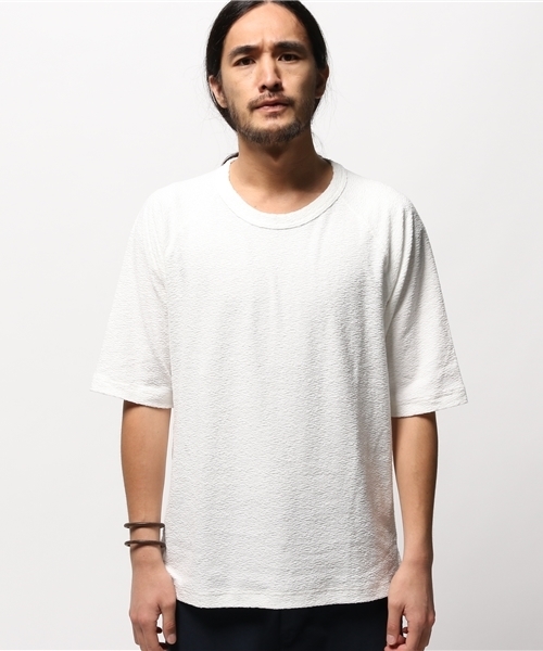 417 EDIFICE(フォーワンセブンエディフィス)の「ランダムパイル クルーネック S/S(Tシャツ/カットソー・メンズ・ネイビー/ホワイト/チャコールグレー・SMALL/LARGE/MEDIUM)」の4枚目の写真
