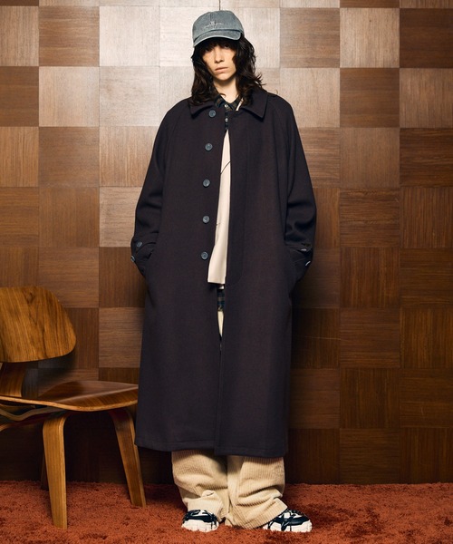 UNISEX》Super170s Prime-Over Melton Balmachan Coat/プライム
