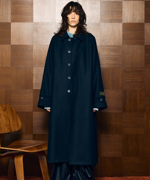 UNISEX》Super170s Prime-Over Melton Balmachan Coat/プライム