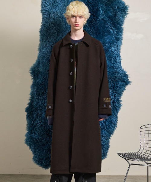 UNISEX》Super170s Prime-Over Melton Balmachan Coat/プライム