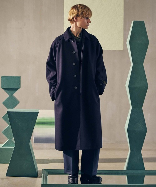 UNISEX》Super170s Prime-Over Melton Balmachan Coat/プライム
