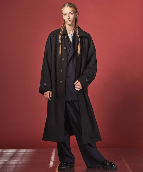 UNISEX》Super170s Prime-Over Melton Balmachan Coat/プライム