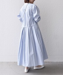 * 〈手洗い可能〉シャーリング バック タック 切替 ワンピース ◇