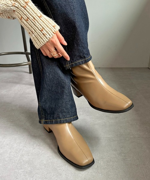 DISCOAT（ディスコート）の「《S~XLサイズ》ストレッチショートブーツ（ブーツ・レディース・ブラック/ベージュ/アイボリー・X-LARGE/SMALL/MEDIUM/LARGE）」の17枚目の写真