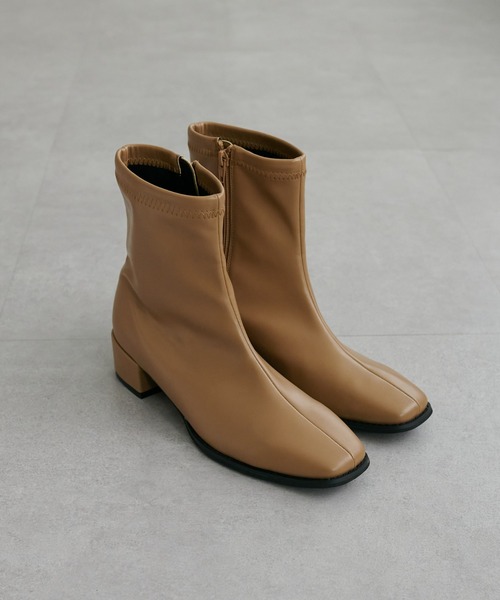 DISCOAT（ディスコート）の「《S~XLサイズ》ストレッチショートブーツ（ブーツ・レディース・ブラック/ベージュ/アイボリー・X-LARGE/SMALL/MEDIUM/LARGE）」の7枚目の写真