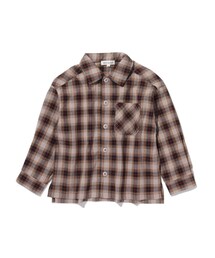 ◆【110-140cm】チェック長袖オーバーシャツ