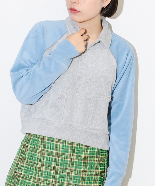 BEAMS BOY（ビームスボーイ）の「BEAMS BOY / 2トーン ベロア プルオーバー（Tシャツ/カットソー・レディース・パープル/グレー・ONE SIZE）」の19枚目の写真