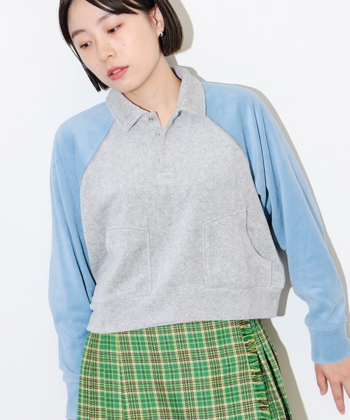 BEAMS BOY（ビームスボーイ）の「BEAMS BOY / 2トーン ベロア プルオーバー（Tシャツ/カットソー・レディース・パープル/グレー・ONE SIZE）」の20枚目の写真