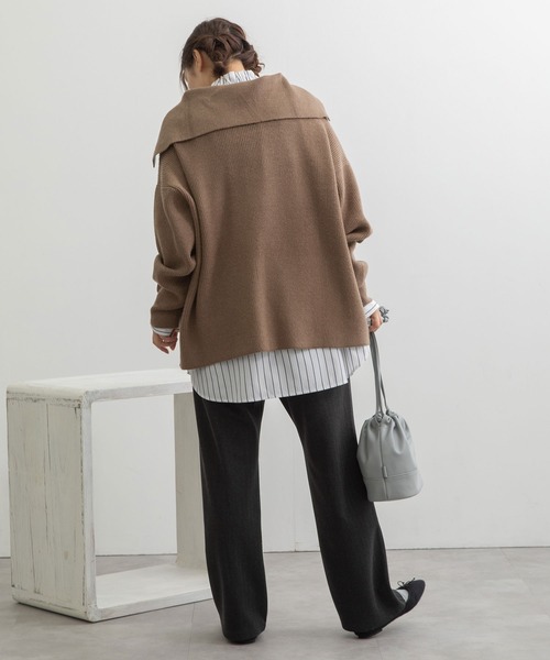 POU DOU DOU（プードゥドゥ）の「セーラーカラーニットプルオーバー（ニット/セーター・レディース・ブラウン/ミント/キナリ・3）」の10枚目の写真